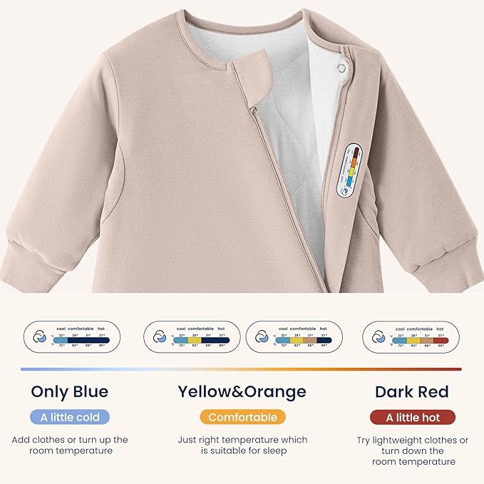 kaiya baby Unisex Sleeping Bag for Babies and Toddlers 2.5 Tog Sleep Sack, Long Sleeve Sleep Sack, Wearable Blanket Baby