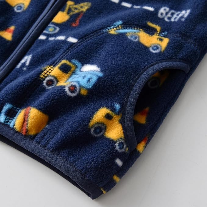 Toddler Fleece Jacket Kids Lightweight Outerwear Boys Girls Long Sleeve Fall Spring Coat 2-12 Years