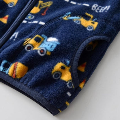 Toddler Fleece Jacket Kids Lightweight Outerwear Boys Girls Long Sleeve Fall Spring Coat 2-12 Years