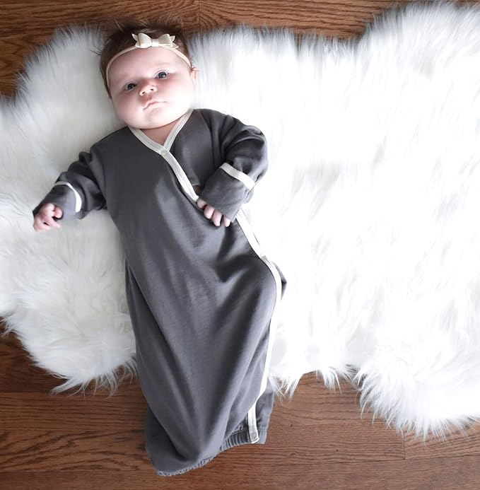 Babysoy Newborn Baby Kimono Wrap Around Snap Sleeper Gown Sack Bundler