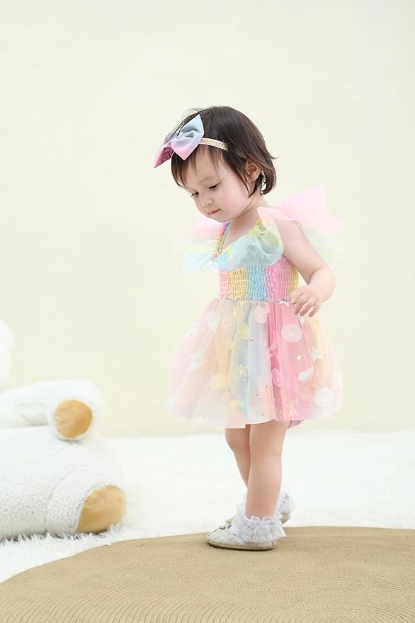 Baby Girl Clothes Infant Tulle Romper Ruffe Sleeveless Bodysuit Baby Girl Outfits Infant Girl Dress 0-18M