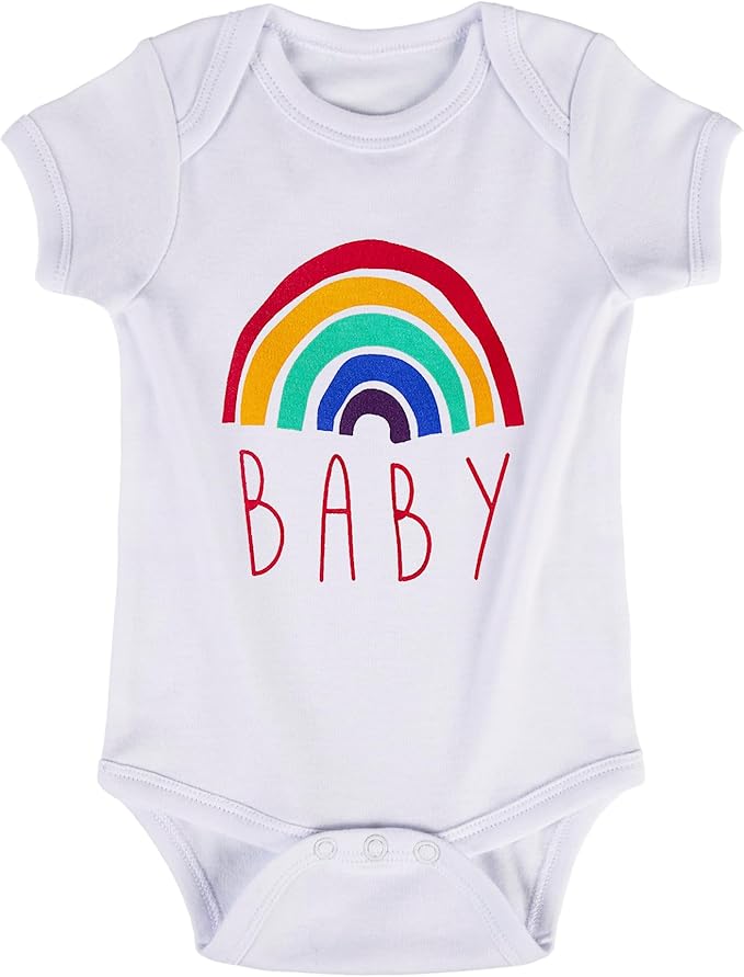 Cnins Newborn Baby Bodysuit - Pregnancy Announcement & Infant Loss Gift, Coming Soon & Rainbow Design Coming Home Outfit
