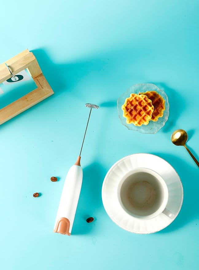 Handheld Electric Baby Formula Mixer,Handheld Drink Mixer (Off White)