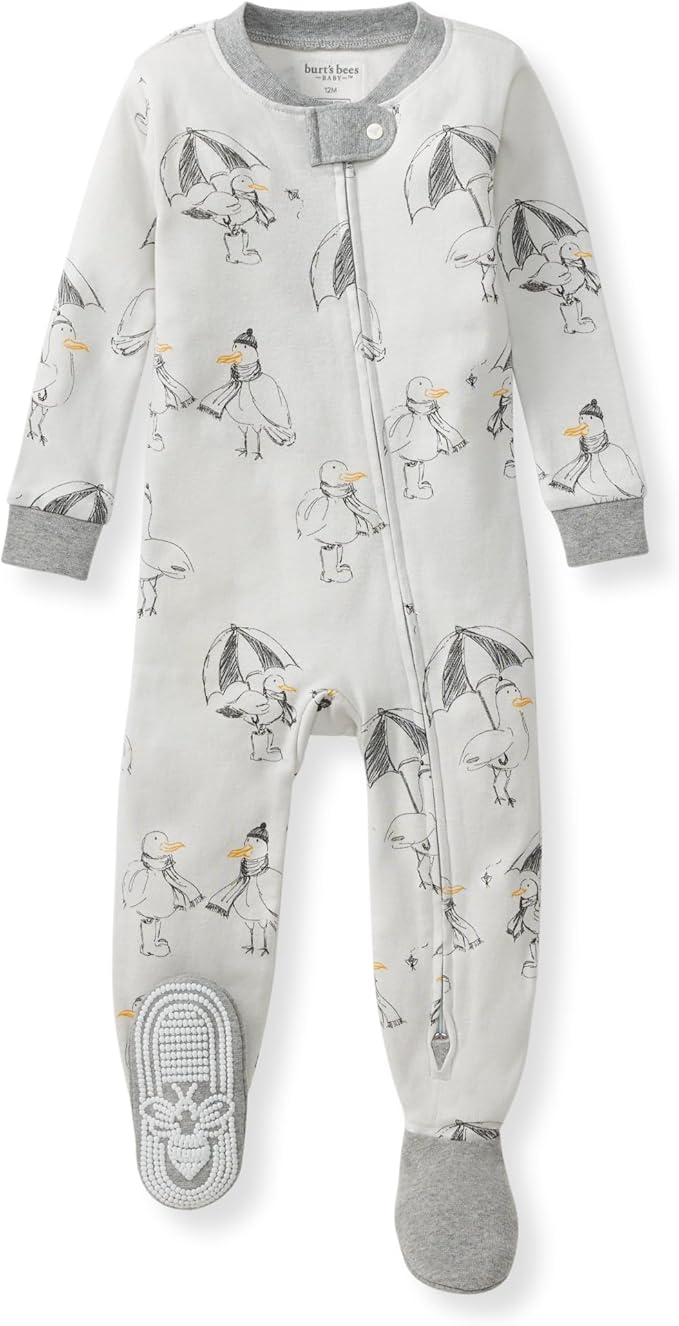 Burt's Bees Baby baby-boys Sleeper Pjs, 100% Organic Cotton, One-piece Footie, Zip Up Jumpsuit, Snug Fit Pajamas