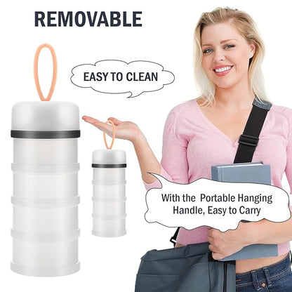 Accmor 2 Pack Baby Formula Dispenser On The Go, Stackable Formula Dispenser Formula Container to Go, Non-Spill Portable Milk Powder Kids Snack Storage Container, BPA Free