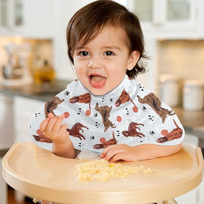 vvfelixl Irish Setter Dog Pattern Burp Cloths for Baby Boy Girls Baby Washcloths Burp Rags 1 Pack