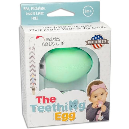 The Teething Egg Freezable Baby Teether Toy - Teether for 3, 4, 6, 12 Up to 18 Months Old Boy or Girl, Sensory Toys, A Baby Registry Must Have, Mint