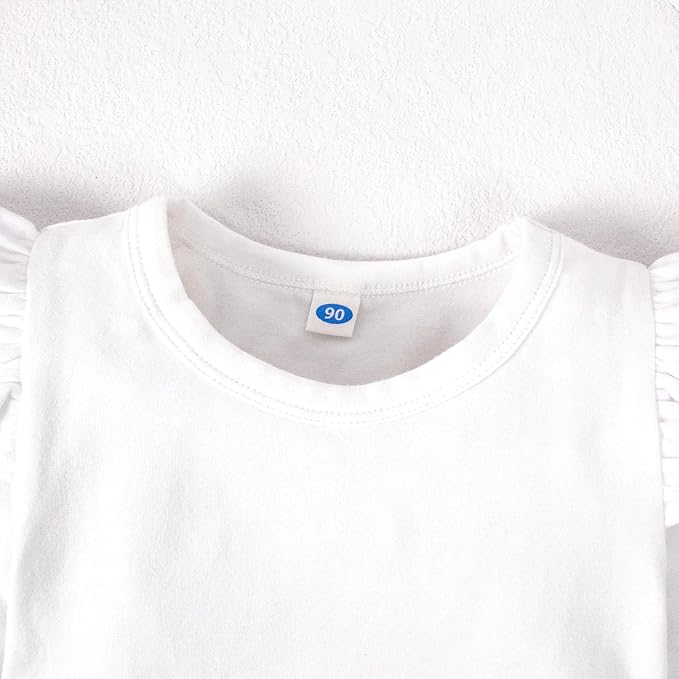 Magic Park 0-24M Infant Girl Romper Baby Girls Solid Color Bodysuit Toddler Ruffle Jumpsuit Shirts Casual Tops Baptism Shirt