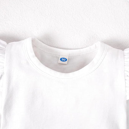 Magic Park 0-24M Infant Girl Romper Baby Girls Solid Color Bodysuit Toddler Ruffle Jumpsuit Shirts Casual Tops Baptism Shirt