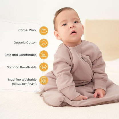 Unisex Sleeping Bag for Babies and Toddlers 1.0 Tog Sleep Sack 0-6 Months, Newborn Sleep Sack, Wearable Blanket Baby, One Piece Long Sleeves, Gifts for Baby