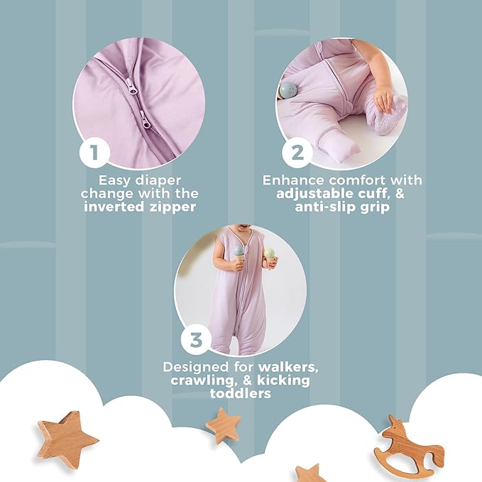 Nyte Nyte Baby - Sleeveless Soft Baby & Toddler Sleeping Sack, Breathable with Adjustable Feet Cuffs & Anti-Slip Grip