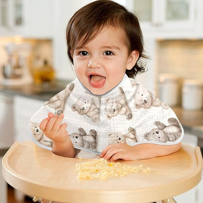 vvfelixl Muslin Burp Cloths Watercolor Bears Baby Washcloths for Baby Girl Boys 2 Pack