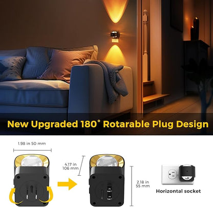 L LOHAS LED Night Light Projector, Color Changing Night Light Plug into Wall, Dusk to Dawn Sensor, Rotating Nightlight, RGB Ambient Lighting for Bathroom, Gaming Room, Gifts,1 Pack