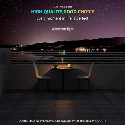 Compact Cordless Table Lamp, Rechargeable LED Night Light, Dual Light Source (RGB Top & Warm Bottom), Touch Control & Timer, Metal Lamp for Bedroom & Kids Room (Red 1-Pack)