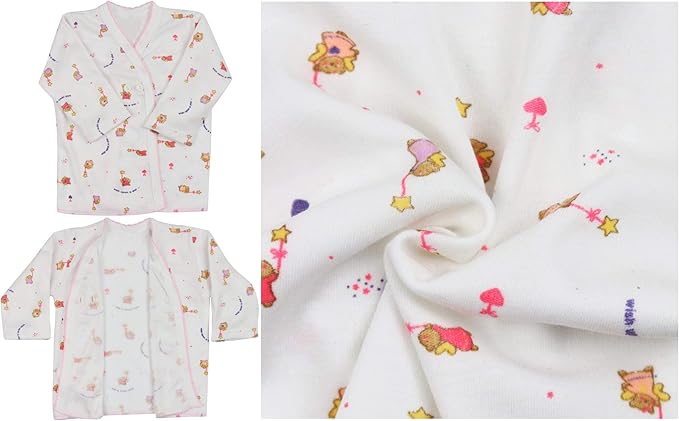 ToBeInStyle Babies' 4 Pack Relaxed Fit Short or Long Sleeve Button Up Kimono Tee Swaddle Shirt