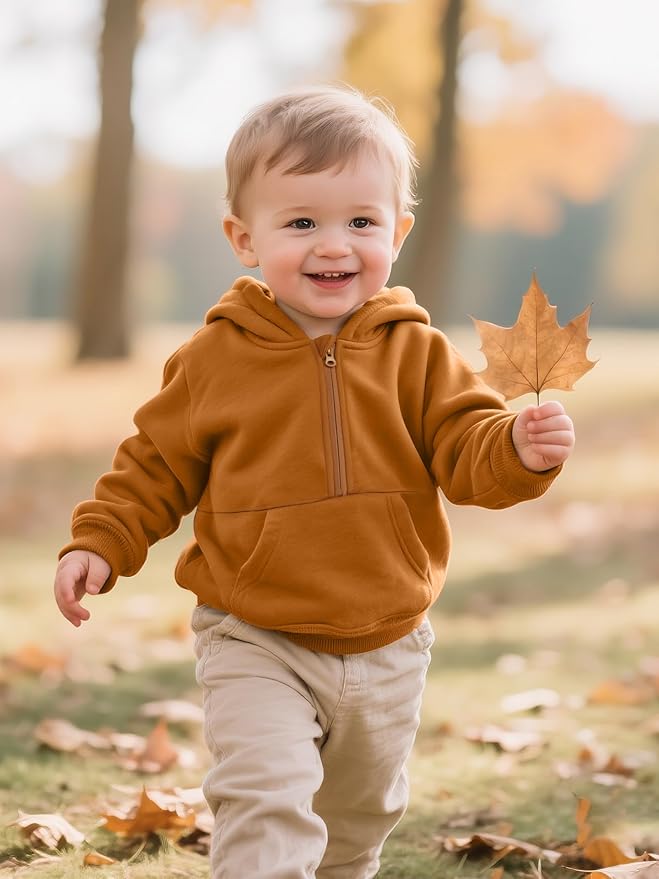 Cooraby 3 Packs Baby and Toddler Boys Long Sleeve Full-Zip Hoodies Infant Fleece Hooded Sweatshirts Jacket with Pouch Pockets