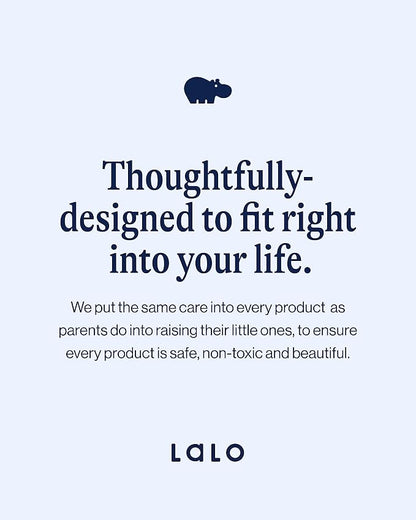 Lalo First Bites Silicone Baby Feeding Set - Baby Led Weaning Supplies - Non-Toxic Silicone - Includes 1 Bib, 2 Spoons, Training Cup, Suction Plate and Bowl - 6 Pieces - Blueberry