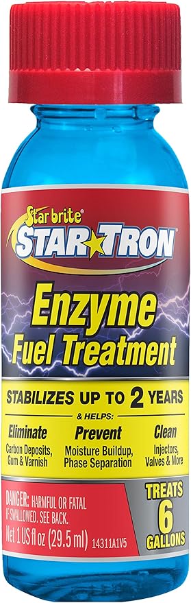 STAR BRITE Star Tron Enzyme Fuel Treatment SEF Gasoline Formula - 1 oz. Treats 6 Gallons - 1 OZ Twin Pack (14301)