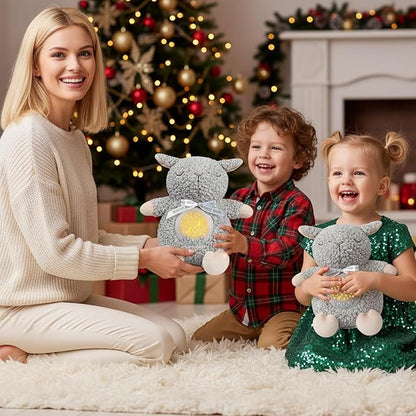 BEREST Baby Sleep Soother with Projector Night Light & Auto-Off Timer, Musical Sheep Plush Toy with White Noise, Heartbeat, Shushing, Lullabies for Newborns, Infants Shower Gift