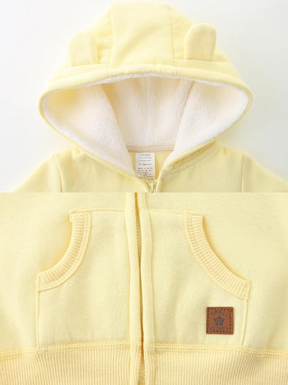 Baby Boy Girl Clothes Zip-Up Hoodies with Sherpa Lining Spring Fall Outerwear Coat