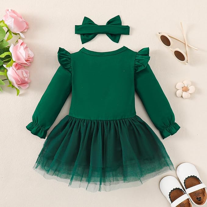 Magic Park 0-18M Infant Bodysuit Tutu Dress Baby Girl Romper Dress Toddler Solid Color Tulle Skirt Baptism Holidays Outfits