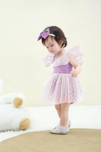 Baby Girl Clothes Infant Tulle Romper Ruffe Sleeveless Bodysuit Baby Girl Outfits Infant Girl Dress 0-18M
