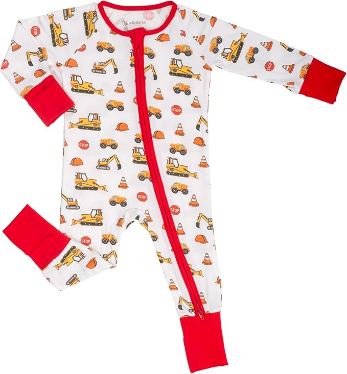 LollyBanks Baby Pajamas, 2-Way Zipper Infant Romper, 95% Viscose Made from Bamboo and 5% Spandex, Baby Sleepers