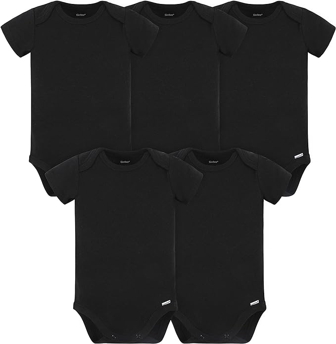 Gerber baby-boys 5 Pack Onesies Multi-packs Bundle Interlock 180 Gsm