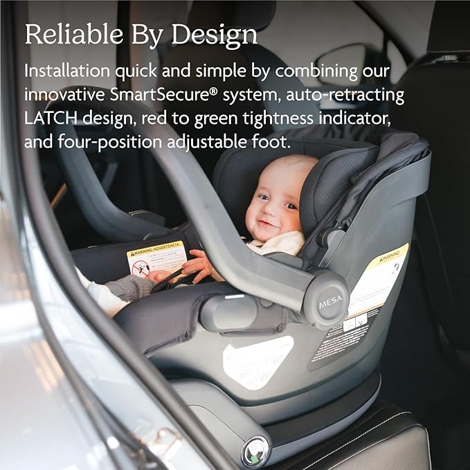UPPAbaby Mesa V3 Infant Car Seat - Easy Installation + SmartSecure Technology - Attaches to Stroller | Base + Infant Insert Included - Declan (Oat Mélange)