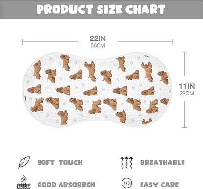 1 Pack Muslin Burp Cloths American Cocker Dogs White Cotton Baby Burp Cloths Ultra Absorbent Soft Thick Burping Cloth for Newborn Must Haves 22x11 Inch