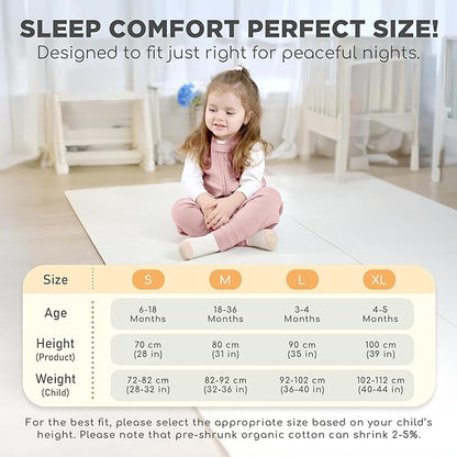 Mama Cheetah Toddler Sleep Sack with Feet, 0.5 TOG Organic Cotton Baby Sleeping Bag with Legs, Baby Wearable Blankets for Walkers w/ 2-Way Zipper, Baby Sleep Sack for Girls & Boys, Large Walker 3-4 T