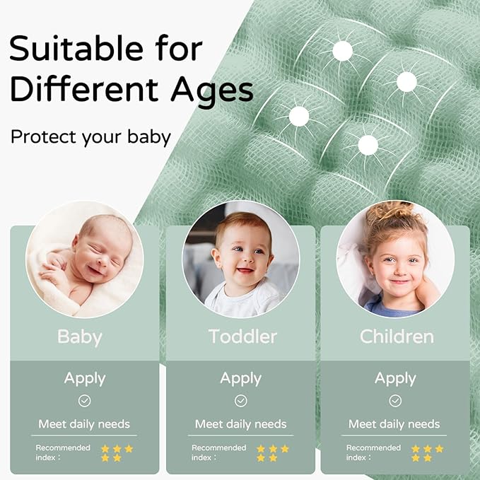 Yoofoss Hooded Baby Towels for Newborn 2 Pack 100% Muslin Organic Cotton Baby Bath Towel with Hood for Babies, Infant, Toddler and Kids, 32x32Inch, Soft and Absorbent Newborn Essential, Gradient Green