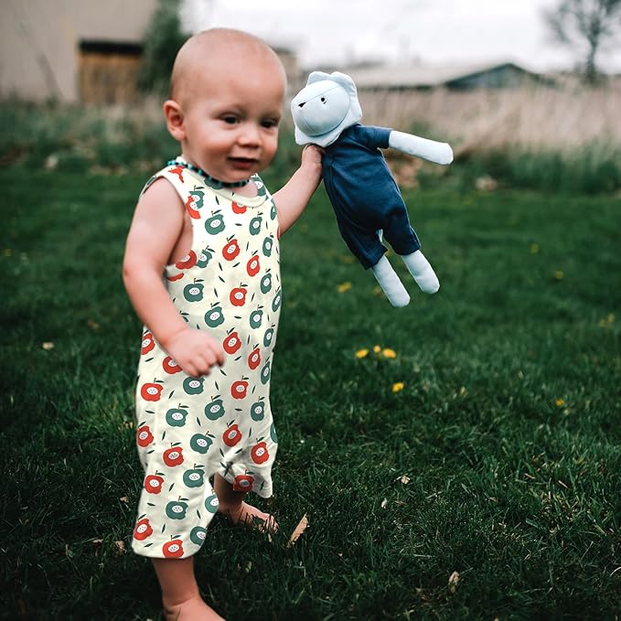 Babysoy Organic Pattern Print Tank Romper Shortall