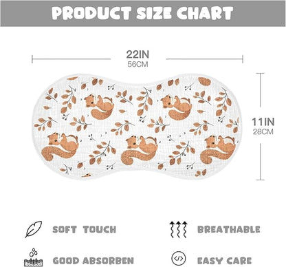 vvfelixl Muslin Burp Cloths Cute Squirrel with Tail Baby Washcloths for Baby Girl Boys 2 Pack