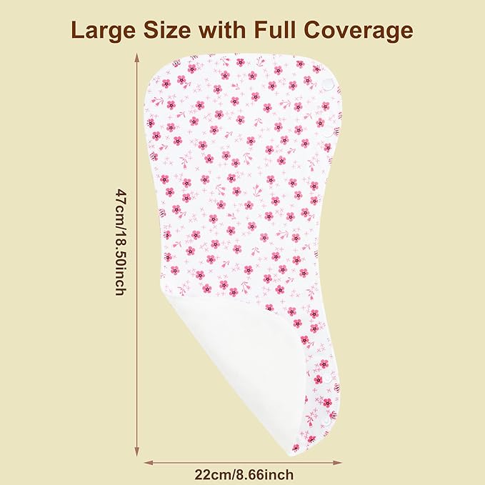 2-in-1 Burp Cloths and Baby Bibs - 6 Pack Large Super Absorbent Soft Cotton Burping Cloths for Spit Up, 3 Layers Thick Baby Burp Rags for Girls & Boys