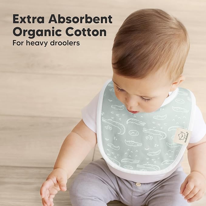 8-Pack Organic Baby Bibs for Boys, Girls - Soft Cotton Drooling and Teething Bibs for Baby Girl & Boy, Extra Absorbent, Easy To Clean & Put On for Toddler, Newborn, Infant 0-24 Months (Wilderness)