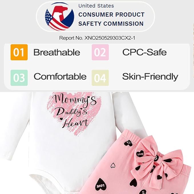 GDTOGRT Newborn Baby Girl Clothes Outfit Set Sweet Ruffle Romper, Pants and Headband 0 3 6 9 12 18 Months Infant Clothing