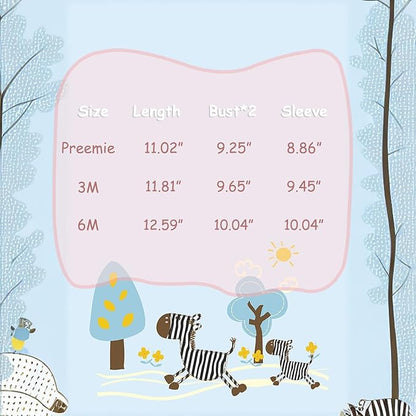 Newborn Side snap Shirts for Baby Girls & Boys, Purcotton Baby Girls & Boys Top Tees with Cute Patterns, 2-Pack