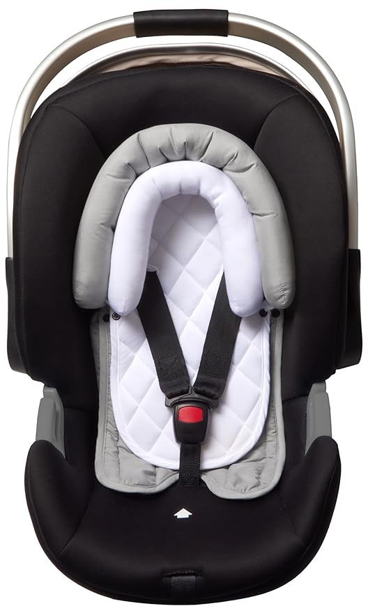 Pro Goleem Infant Car Seat Insert, Babybody Support for Toddler, Soft Minky Preemie Car Seat Insert, 2-in-1 Reversible, Perfect for Carseats, Strollers, Swings, White and Grey