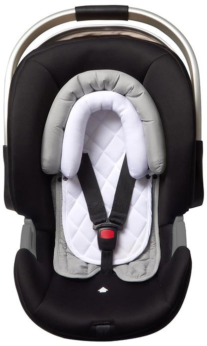 Pro Goleem Infant Car Seat Insert, Babybody Support for Toddler, Soft Minky Preemie Car Seat Insert, 2-in-1 Reversible, Perfect for Carseats, Strollers, Swings, White and Grey