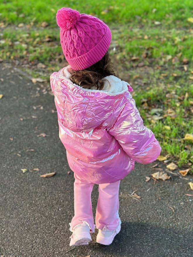 UNICOMIDEA Baby Girl Winter Coat Laser Toddler Jackets Warm Down Outerwear with Hooded for 12M-5T