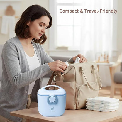 Termichy Baby Formula Dispenser, Portable Milk Powder Dispenser Container with Carry Handle and Scoop for Travel Outdoor Activities with Baby Infant, 8.8OZ, 0.55LB, 250g, 500ml (Light Blue)