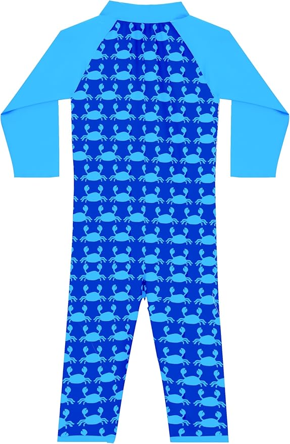 weVSwe Baby Toddler UPF 50+ Sun Protection Rash Guard Long Sleeve Swimsuit with Crotch Zipper