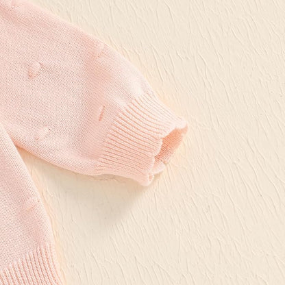 Newborn Baby Girl Knit Sweater Cardigan Winter Warm Button Down Sweatshirt Top Jacket Outfit Cute Infant Fall Clothes