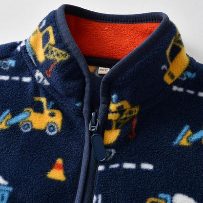 Toddler Fleece Jacket Kids Lightweight Outerwear Boys Girls Long Sleeve Fall Spring Coat 2-12 Years