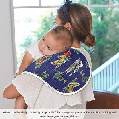 vvfelixl Muslin Burp Cloths Hibiscus Palm Hawaii Music Baby Washcloths for Baby Girl Boys 2 Pack