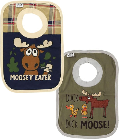 LazyOne Animal-Print Baby Bibs, Infant Bibs, Cute Baby Shower Gifts, One Size, Pack of 2