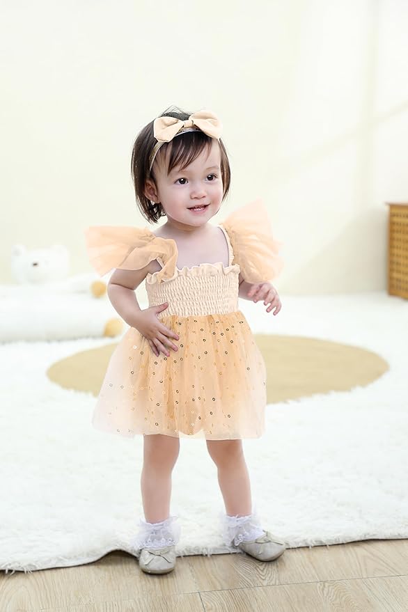 Baby Girl Clothes Infant Tulle Romper Ruffe Sleeveless Bodysuit Baby Girl Outfits Infant Girl Dress 0-18M