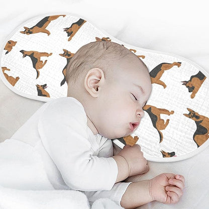 vvfelixl Muslin Burp Cloths German Shepherd Dogs Baby Washcloths for Baby Girl Boys 2 Pack White