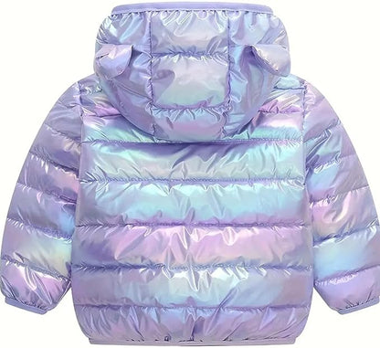 Toddler Winter Coats Puffer Padded Jacket Baby Boys Girls Bear Hoods Down Jacket Light Weight Infant Outerwear